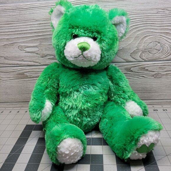 Build A Bear Shamrock‎ Green Clover Bear St. Patricks Plush Stuffed Animal BAB - Picture 1 of 10